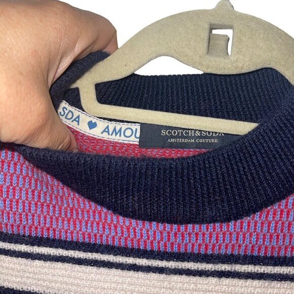 Scotch And Soda Mens Sweater Size Medium Purple Funnel Knit Crewneck China - Picture 3 of 10